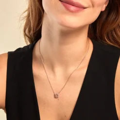 Collier Rio Argent Rose Oxyde De Zirconium