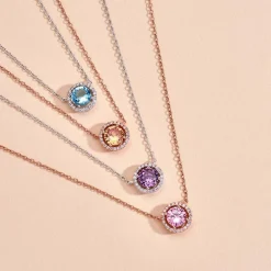 Collier Rio Copacabana Argent Rose Oxyde De Zirconium