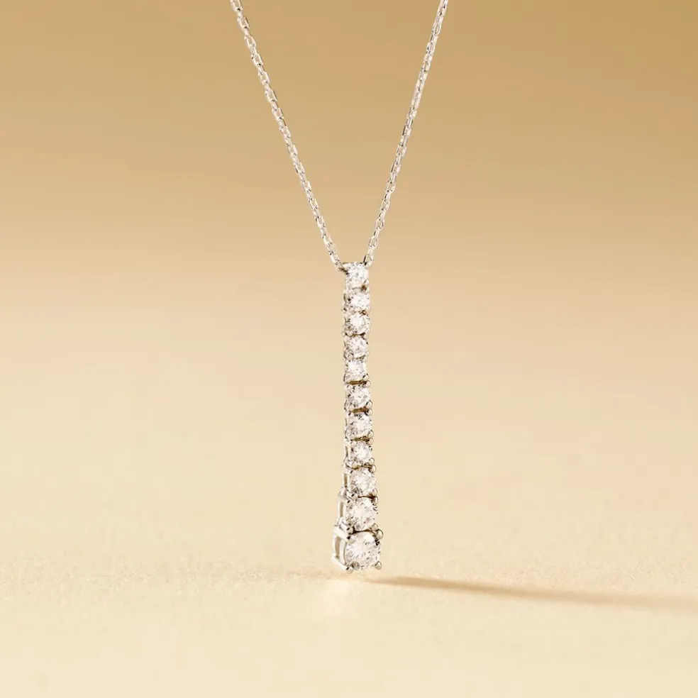 Collier Riviera Or Blanc Diamant