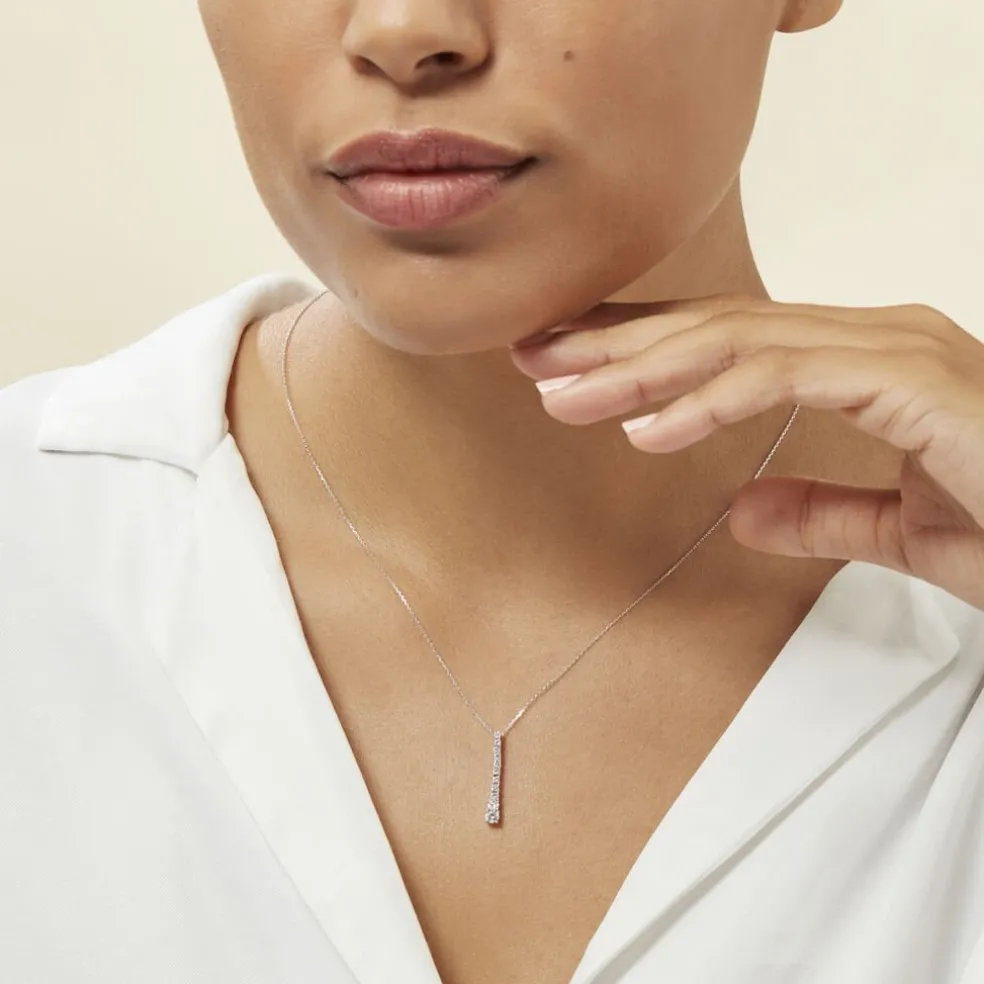 Collier Riviera Or Blanc Diamant