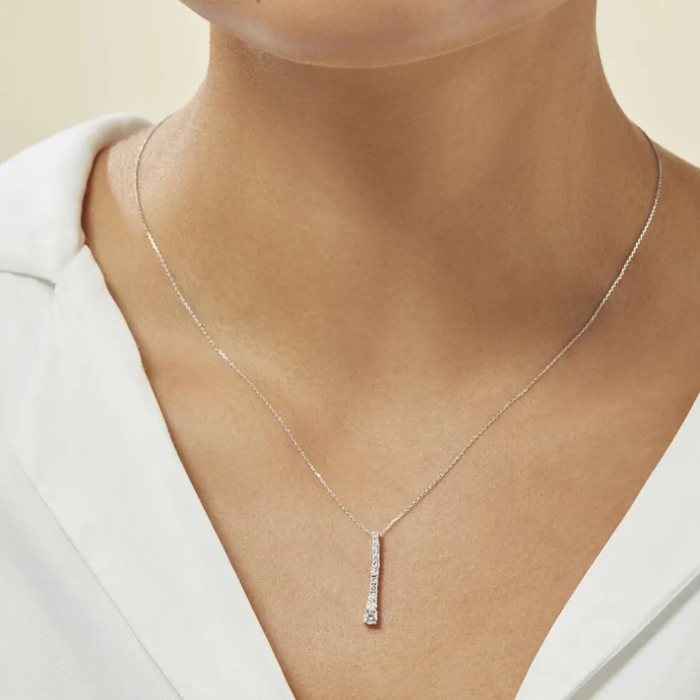 Collier Riviera Or Blanc Diamant