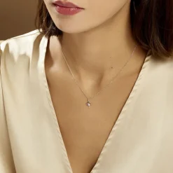 Collier Romance Or Blanc Oxyde De Zirconium