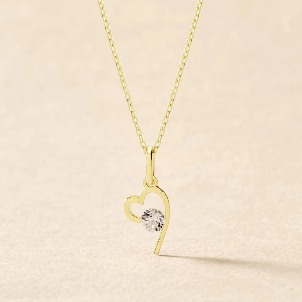 Collier Romance Or Jaune Oxyde De Zirconium