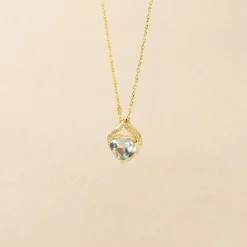 Collier Rosaline Or Jaune Topaze Et Oxyde De Zirconium