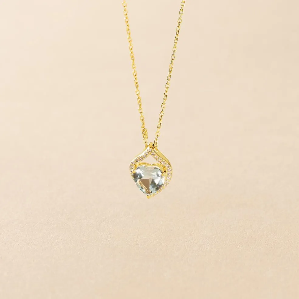 Collier Rosaline Or Jaune Topaze Et Oxyde De Zirconium