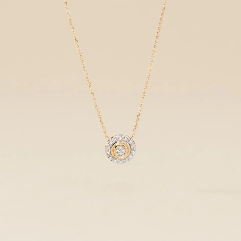 Collier Rosangela Or Bicolore Diamant Blanc