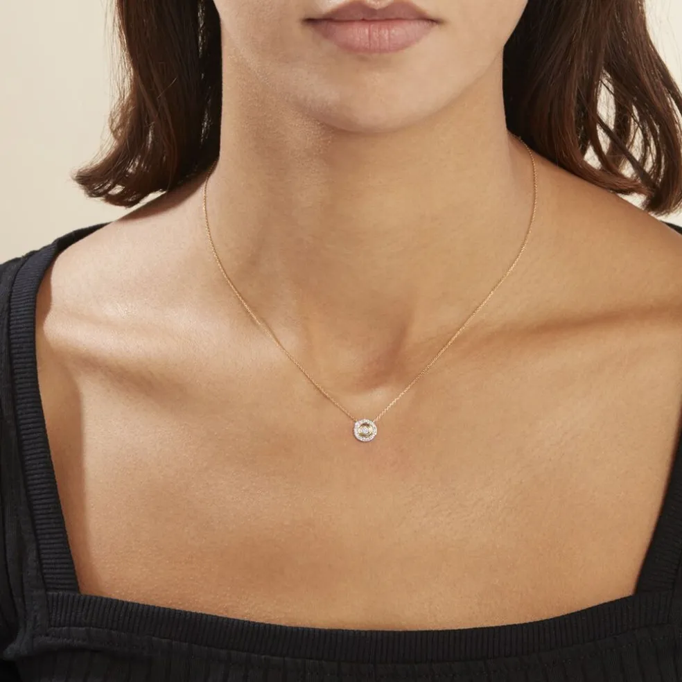 Collier Rosangela Or Bicolore Diamant Blanc