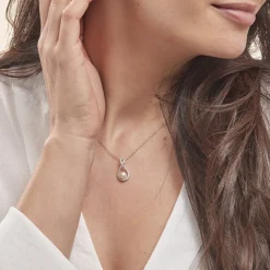 Collier Rozane Argent Blanc Perle De Culture Et Oxyde De Zirconium