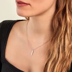 Collier Saddie Argent Blanc