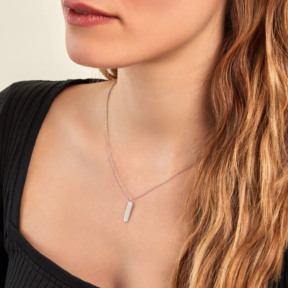 Collier Saddie Argent Blanc