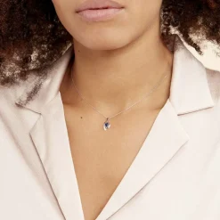 Collier Sagesse Or Blanc Saphir Et Diamant