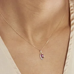 Collier Sagesse Or Jaune Rubis Et Diamant