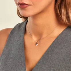 Collier Sagesse Or Jaune Améthyste Oxyde De Zirconium