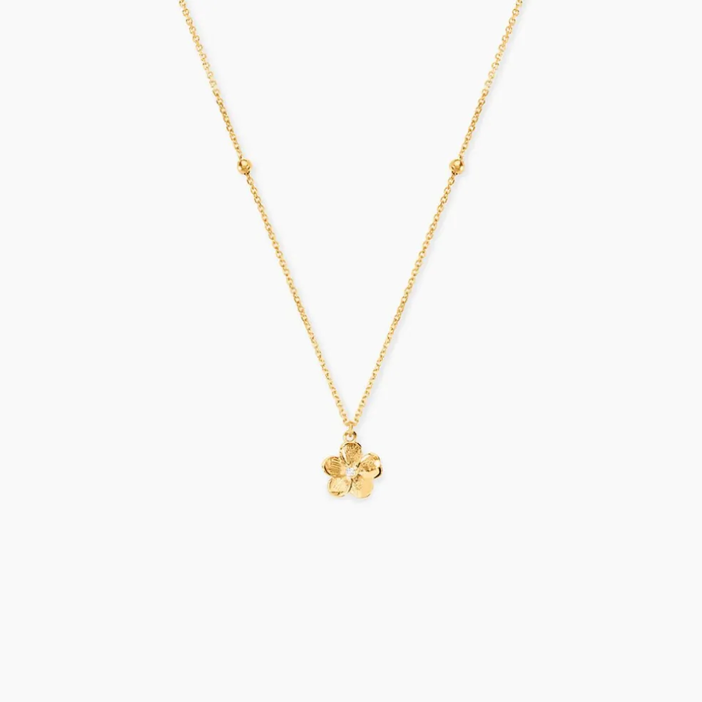 Collier Sakura Love Or Jaune Oxyde De Zirconium