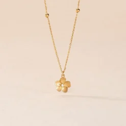 Collier Sakura Love Or Jaune Oxyde De Zirconium