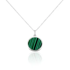 Collier Saül Argent Blanc Malachite