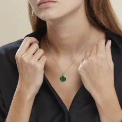 Collier Saül Argent Blanc Malachite