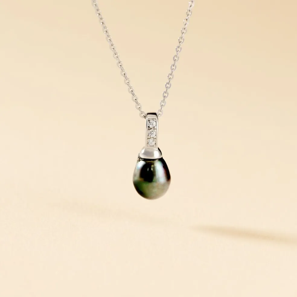 Collier Sara-luna Argent Blanc Perle De Culture Et Oxyde De Zirconium