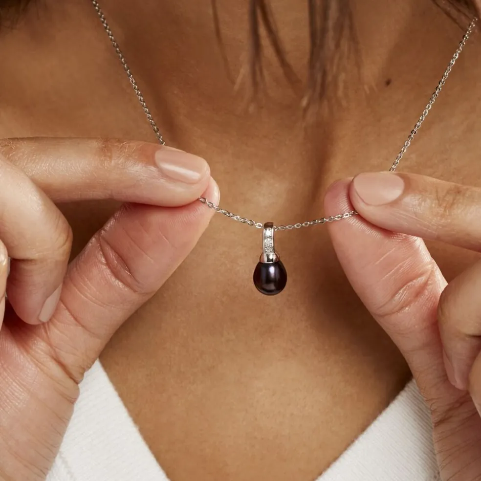 Collier Sara-luna Argent Blanc Perle De Culture Et Oxyde De Zirconium