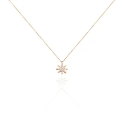 Collier Sarida Argent Rose Oxyde De Zirconium