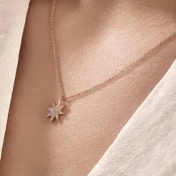 Collier Sarida Argent Rose Oxyde De Zirconium