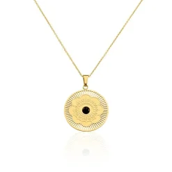 Collier Sautoir Acier Doré  Staffan Agate