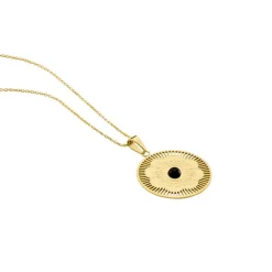 Collier Sautoir Acier Doré  Staffan Agate