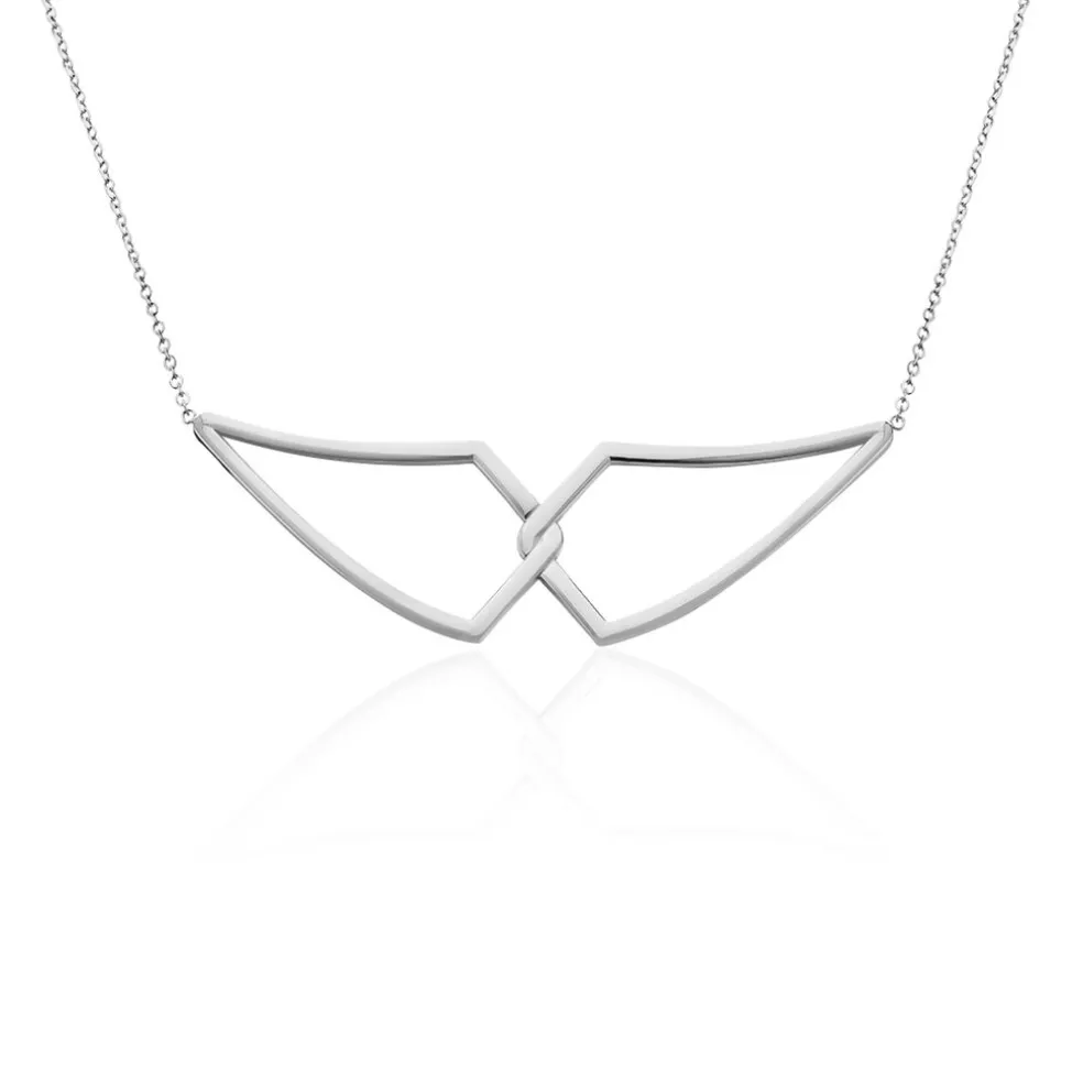 Collier Sautoir Adelind Acier Blanc