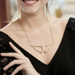 Collier Sautoir Adelind Acier Jaune