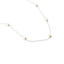 Collier Sautoir Argent Gaspar Perles De Culture 7-8mm 73cm