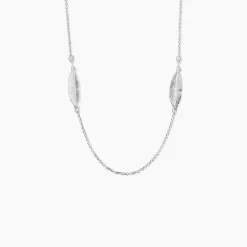 Collier Sautoir Euriell Argent Blanc