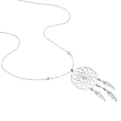 Collier Sautoir Misalie Argent Blanc