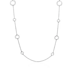 Collier Sautoir Paquito Argent Blanc