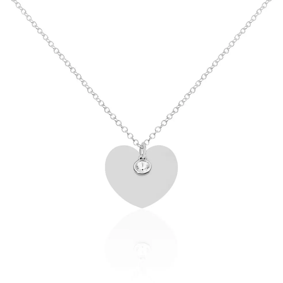 Collier Sautoir Ylla Argent Blanc Oxyde De Zirconium