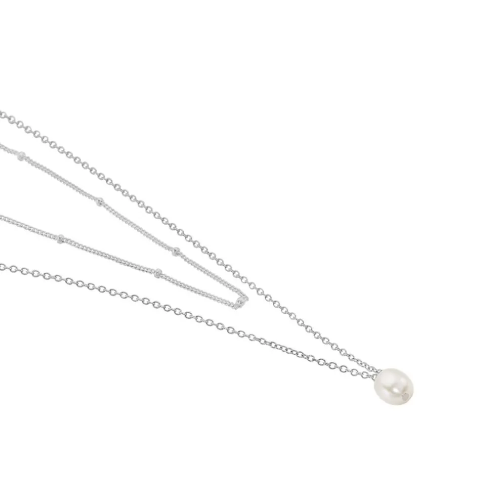 Collier Savino Argent Perle De Culture