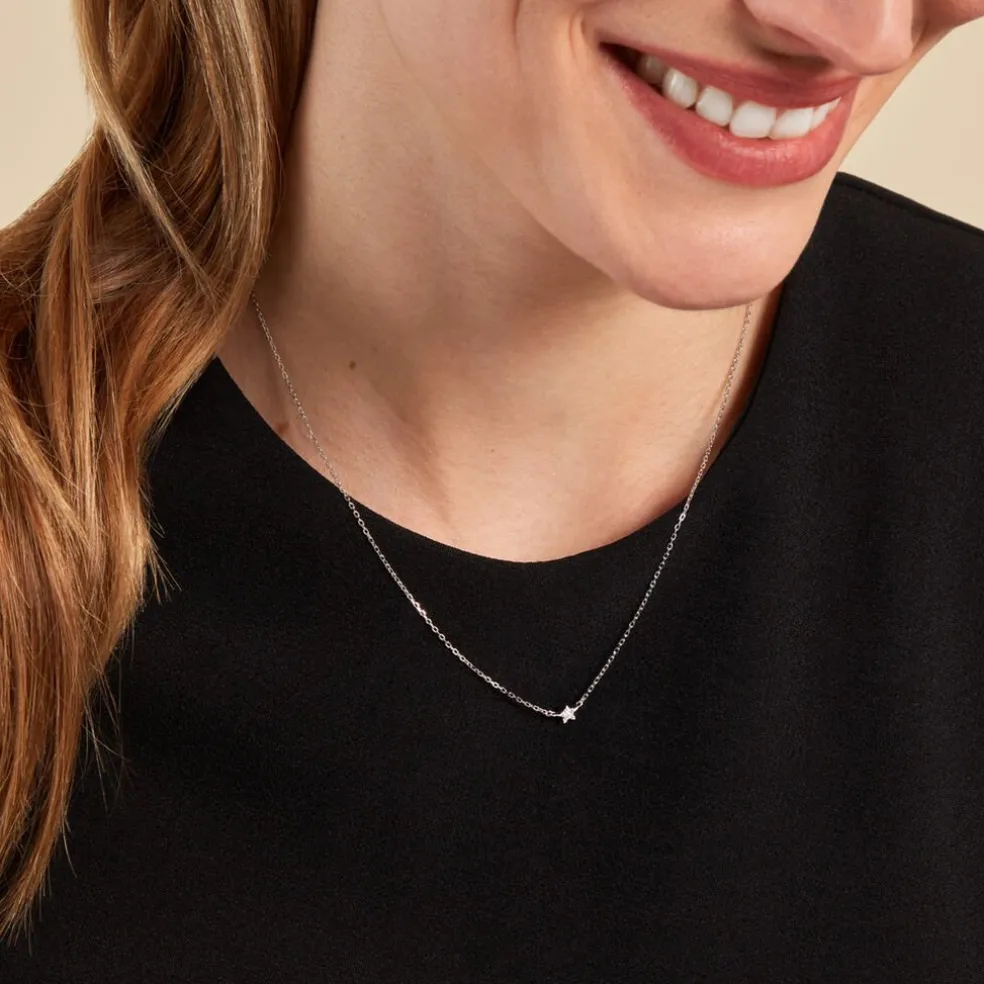 Collier Saya Argent Blanc Oxyde De Zirconium