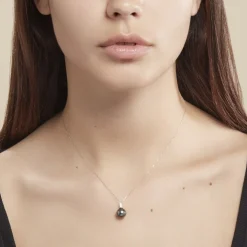 Collier Semi-baroque Or Blanc Perle De Culture De Tahiti