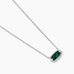 Collier Serafine Argent Blanc Malachite Oxyde De Zirconium