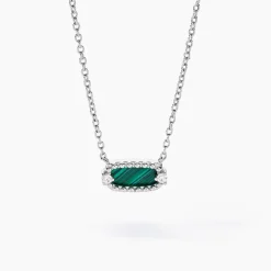 Collier Serafine Argent Blanc Malachite Oxyde De Zirconium