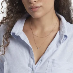 Collier Serres Argent Rose Oxyde De Zirconium