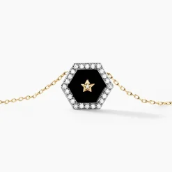 Collier Servius Or Jaune Oxyde De Zirconium