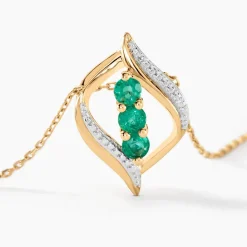 Collier Shahara Or Jaune Emeraude