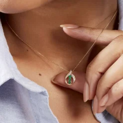 Collier Shahara Or Jaune Emeraude