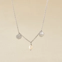 Collier Shehla Argent Blanc Perle De Culture