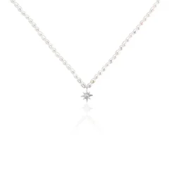 Collier Shelah Argent Blanc Perle De Culture Oxyde De Zirconium