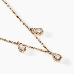 Collier Shiny Drops Plaqué Or Doré Oxyde De Zirconium