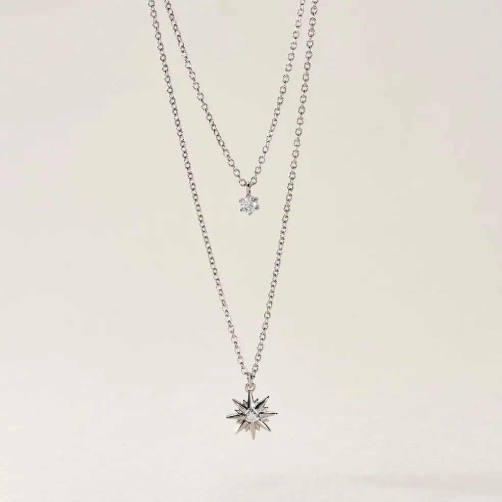 Collier Shone Argent Oxyde De Zirconium