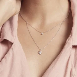 Collier Shone Argent Oxyde De Zirconium