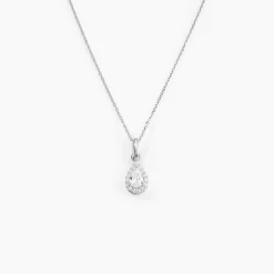 Collier Silvette Argent Blanc Oxyde De Zirconium