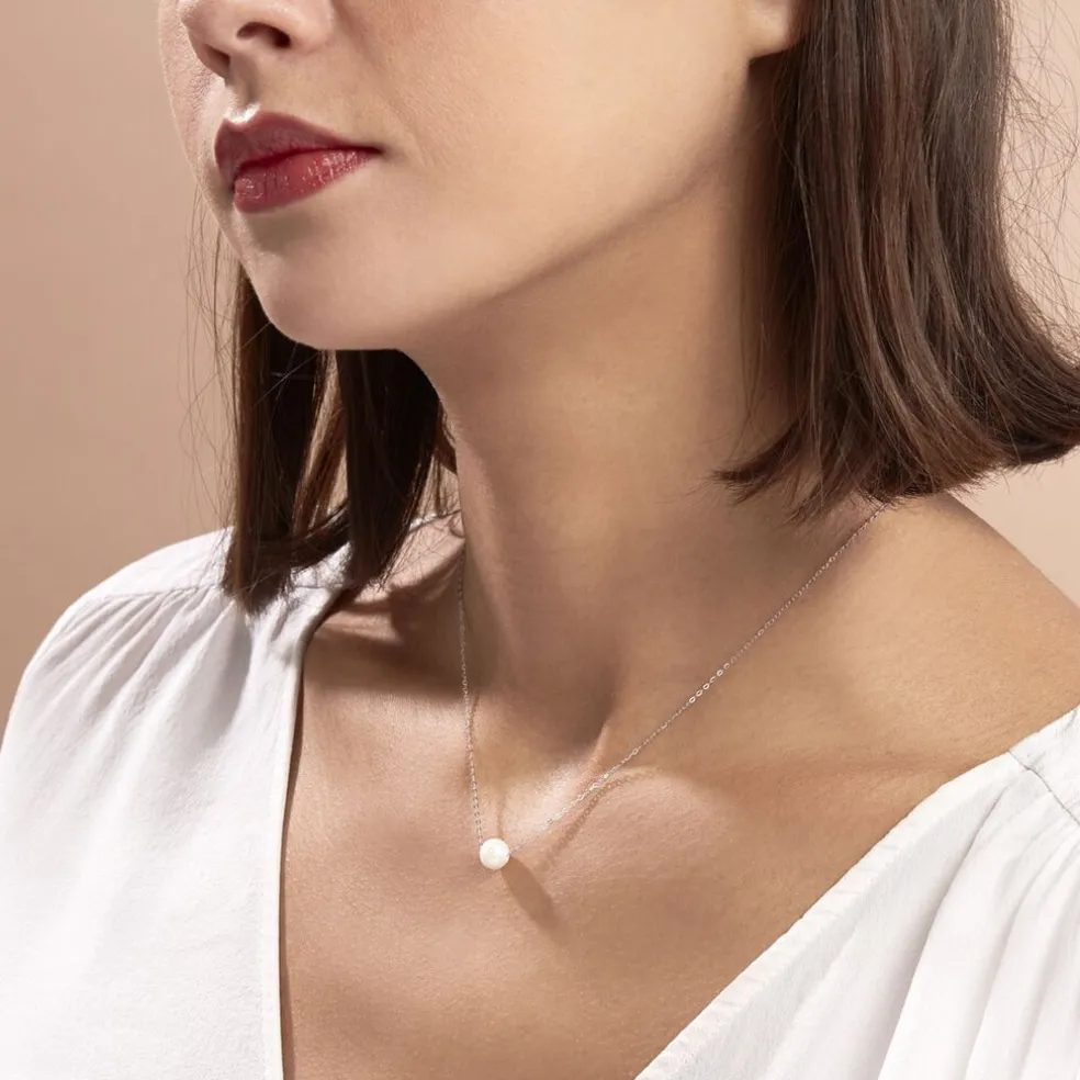Collier Sissy Or Blanc Perle De Culture